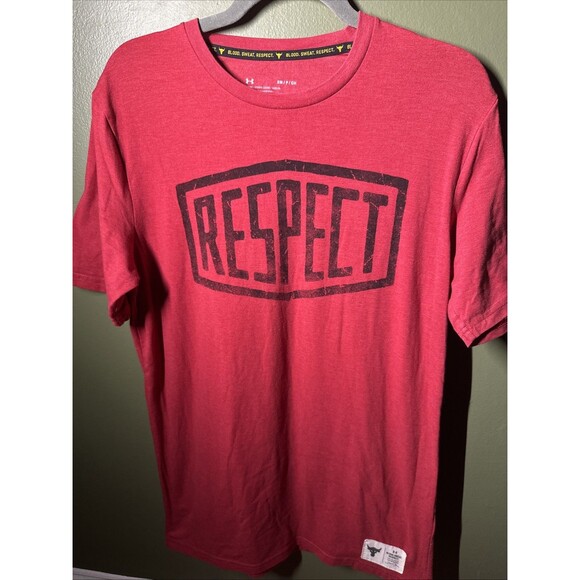 Under Armour Project Rock Blood Sweat Respect Red T-Shirt Men’s Small - Picture 1 of 6